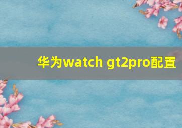 华为watch gt2pro配置